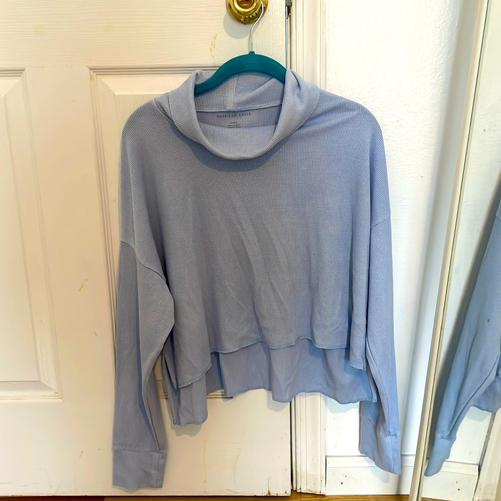 American Eagle light blue sweater, size M.